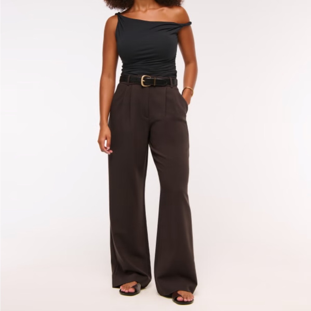 Curve Love A&F Sloane Tailored Wide Leg Pant